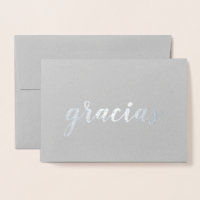 Gracias Spanish Thank You Brush Script Silver