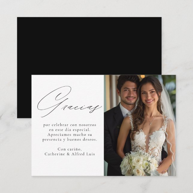 Gracias Tarjeta de agradecimiento de boda Thank You Card (Front/Back)