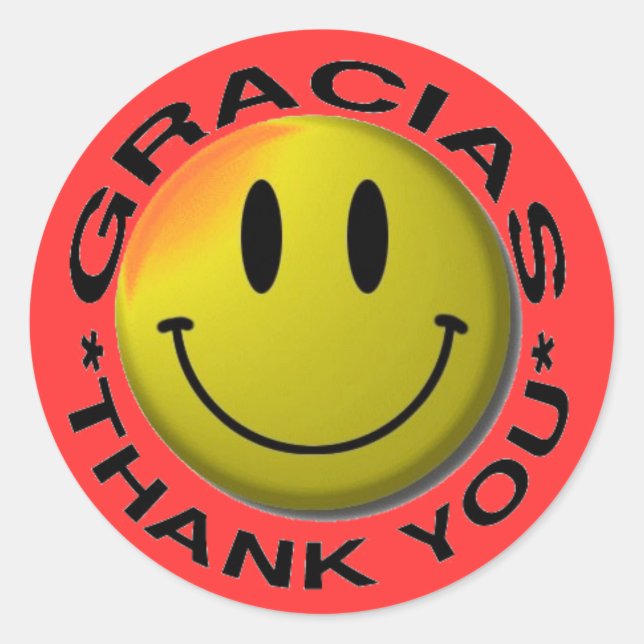 Gracias Thank You Classic Round Sticker (Front)