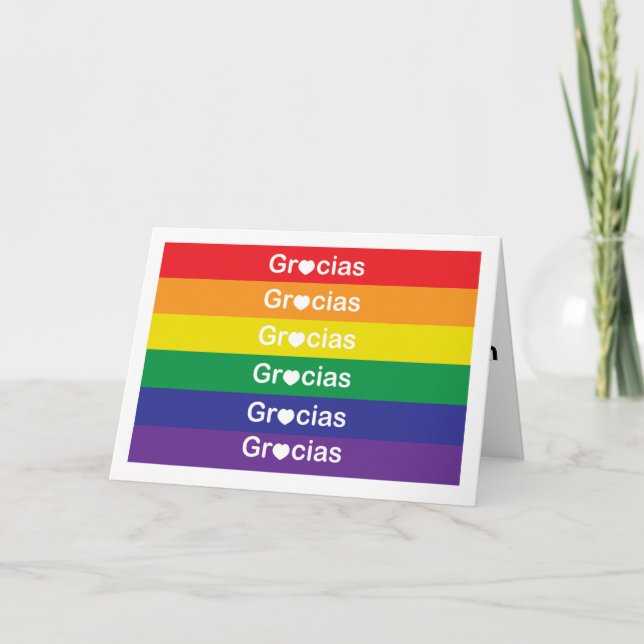 Gracias Thank You Spanish Colourful Personalise Card (Front)