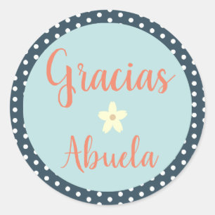 Gracias/Thank You Spanish Sticker for Grandma