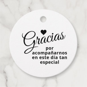 "Gracias" Thank You Tags - Elegant Cursive Font