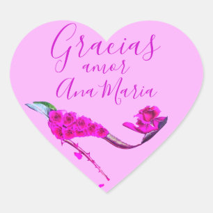 Gracias zapatos floral Lilac Violet High Heel Shoe Heart Sticker
