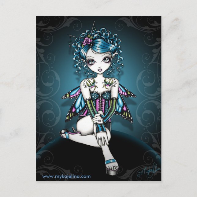 Gracie Gothic Couture Corset Fairy Postcard (Front)