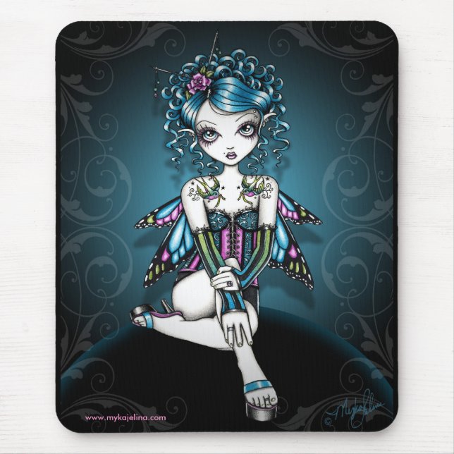 Gracie Gothic Couture Swallow Tattoo Fairy Mouse Mat (Front)