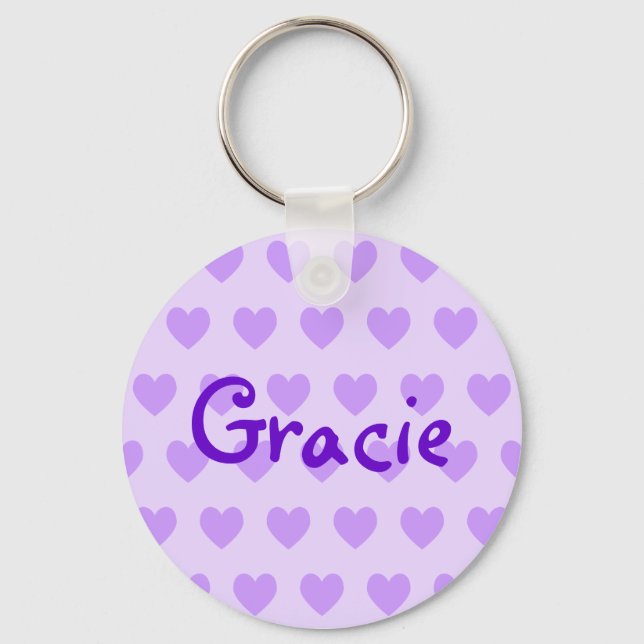 Gracie in Purple Key Ring (Front)