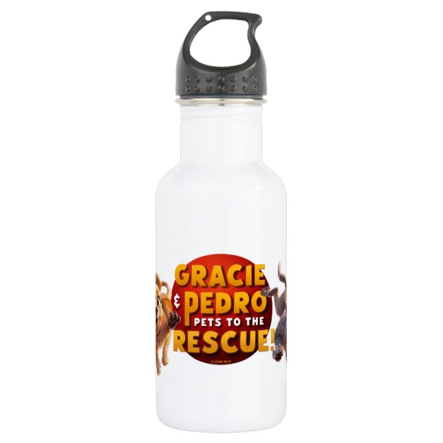 Gracie & Pedro Adventure Awaits 532 Ml Water Bottle (Front)