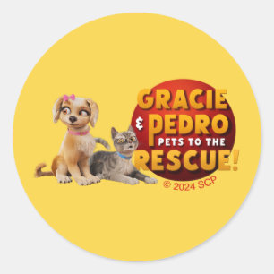 Gracie & Pedro Dynamic Duo Classic Round Sticker