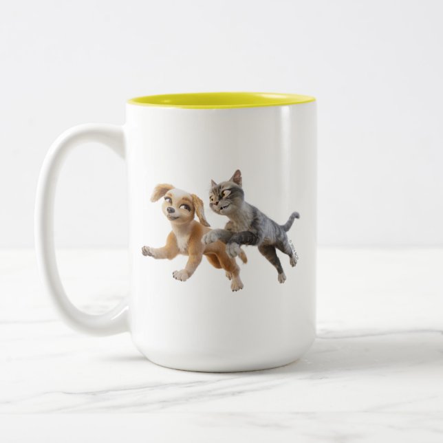 Gracie & Pedro Unleashed Two-Tone Coffee Mug (Left)