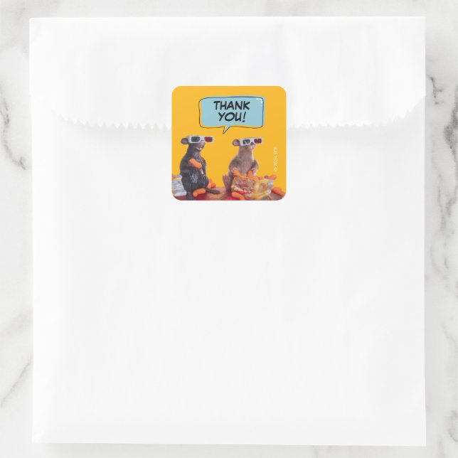 Gracie & Pedro Watch Party Thank You Square Sticker (Bag)