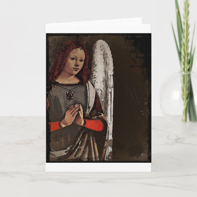 Gracious Angel Folded Hands Holiday Card (Front)