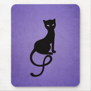 Gracious Evil Black Kitty Purple Mouse Mat