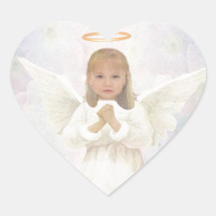 Gracious - Little Girl Angel Praying Heart Sticker