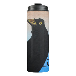 Grackle Austin Texas Bird Avian Wildlife Painting Thermal Tumbler