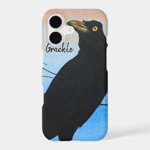 Grackle Austin Texas Black Bird Wildlife Custom