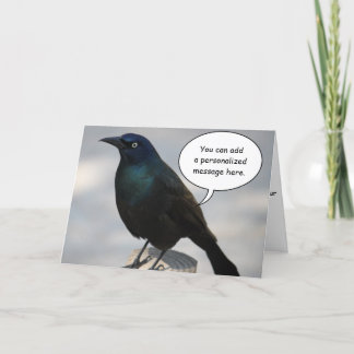 Grackle Bird Greeting Card
