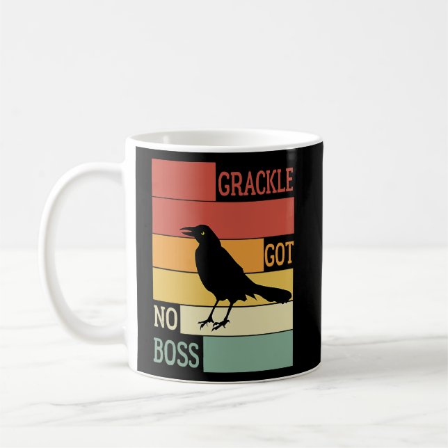 Grackle Got No Boss  AUSTIN BIRD  Coffee Mug (Left)