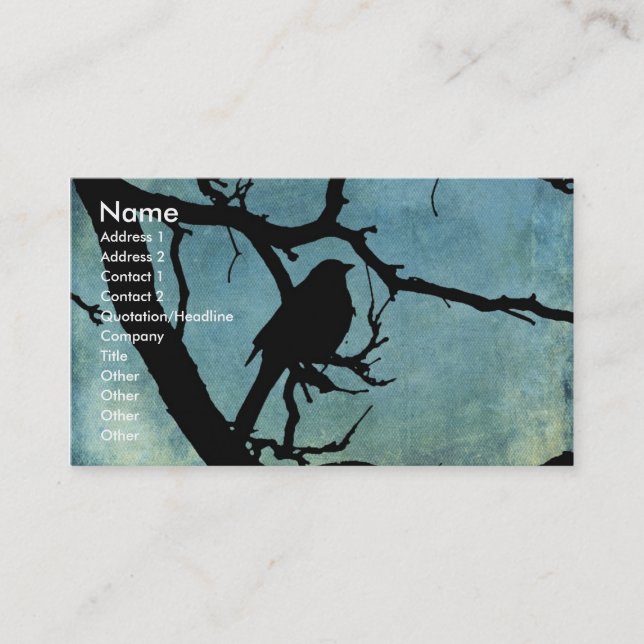 Grackle Grunge Business Card (Front)