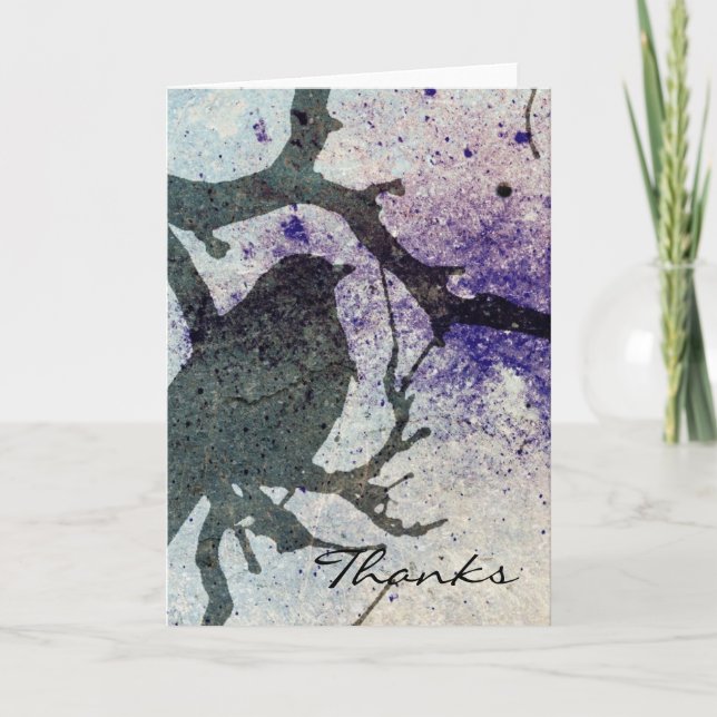 Grackle Grunge, Thanks Thank You Card (Front)