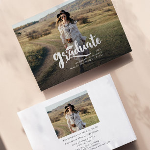 Grad 2022 Two Photo Modern Graduation Announcement