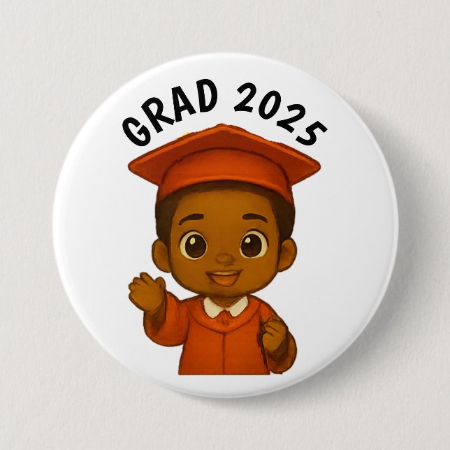 Grad 2025  7.5 cm round badge (Front)