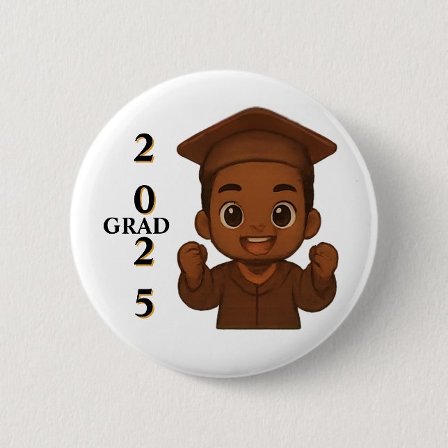 GRAD 2025 Celebration 6 Cm Round Badge (Front)