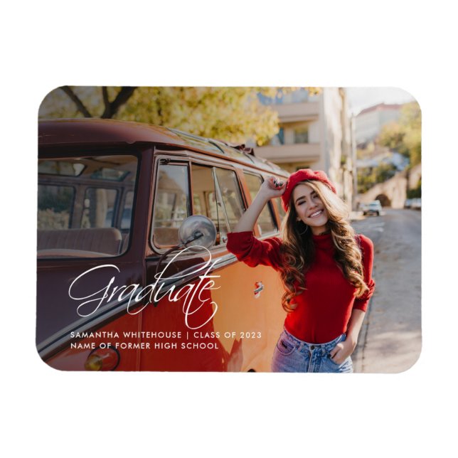 Grad 2025 Photo Graduation Announcement Magnet (Horizontal)