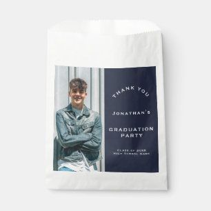 Grad 2025 Photo Graduation Party Navy Thank You Favour Bags