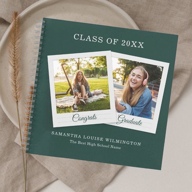 Grad 2026 Photos Graduation Green Guest Book (Creator Uploaded)