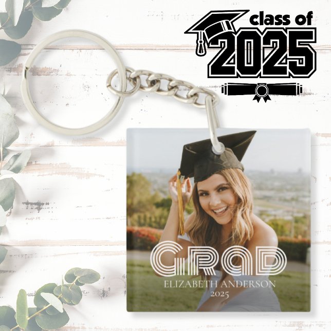 Grad 2026 Script Custom Photo Key Ring (Grad 2025 Script Custom Photo Keychain
Class of 2025
Graduation Photo Keepsake Gift)
