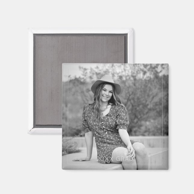 Grad 20XX Photo Timeless Keepsake Graduate Magnet (Front/Back)