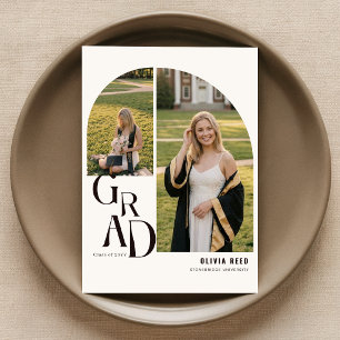 Grad Arch Photo Collage Grad Party Invitation Postcard