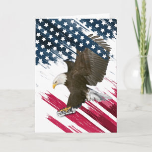 Grad Bald Eagle With Congratulations Diploma Card