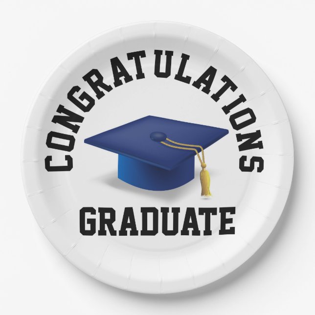 Grad Bash Essentials: Celebrate in Style! Paper Plate (Front)