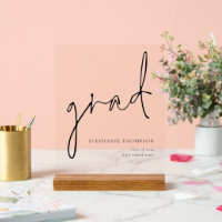 Grad Black Script Graduation Gift Keepsake