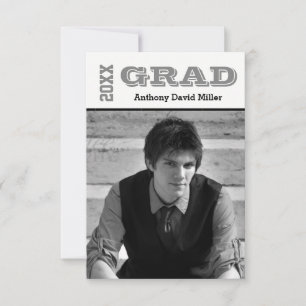 Grad Black/White - 3x5 Graduation Announcement