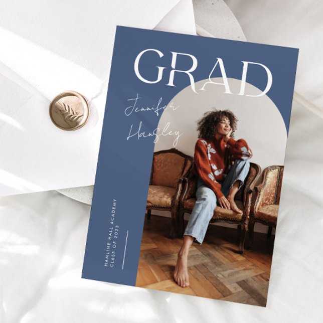 GRAD Blue Arch Graduation Announcement (Creator Uploaded)