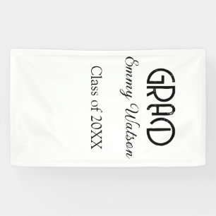Grad bold letter graduation name class of 20XX sim Banner
