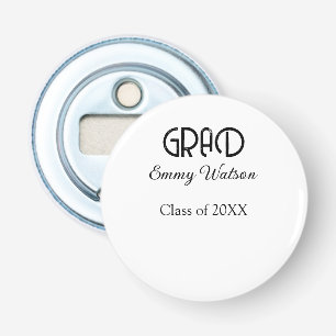 Grad bold letter graduation name class of 20XX sim Bottle Opener
