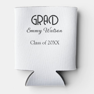 Grad bold letter graduation name class of 20XX sim Can Cooler
