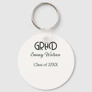 Grad bold letter graduation name class of 20XX sim Key Ring