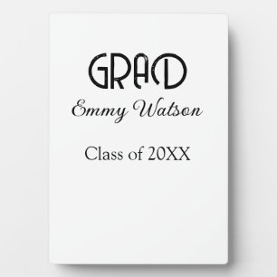 Grad bold letter graduation name class of 20XX sim Plaque