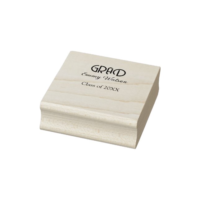 Grad bold letter graduation name class of 20XX sim Rubber Stamp (Stamp)