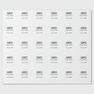 Grad bold letter graduation name class of 20XX sim Wrapping Paper