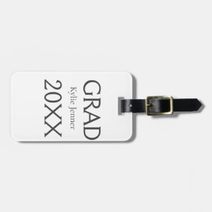 Grad bold letter name 20XX graduation year simple Luggage Tag