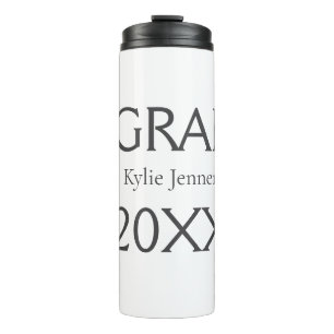 Grad bold letter name 20XX graduation year simple Thermal Tumbler