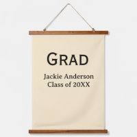 Grad bold letter name class of 20XX yellow pastel 