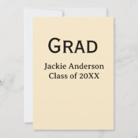 Grad bold letter name class of 20XX yellow pastel