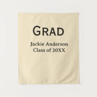 Grad bold letter name class of 20XX yellow pastel 