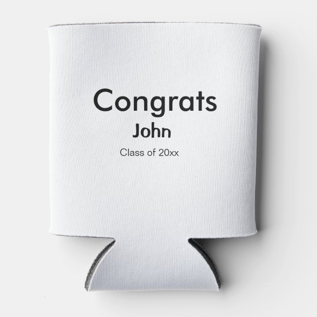 grad boy add name congrats date year text can cooler (Front)